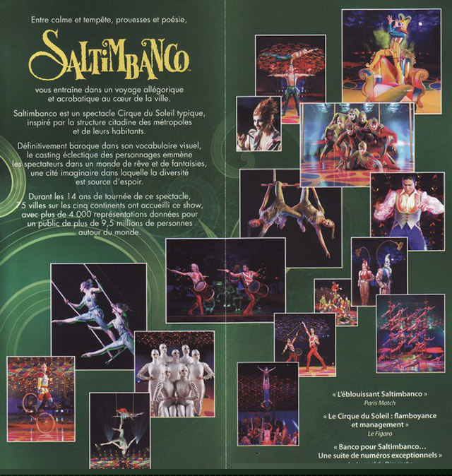 Nord: le dépliant publicitaire du Cirque du Soleil à Lille