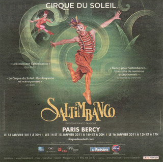 Paris: campagne publicitaire du Cirque du Soleil dans la presse de la capitale