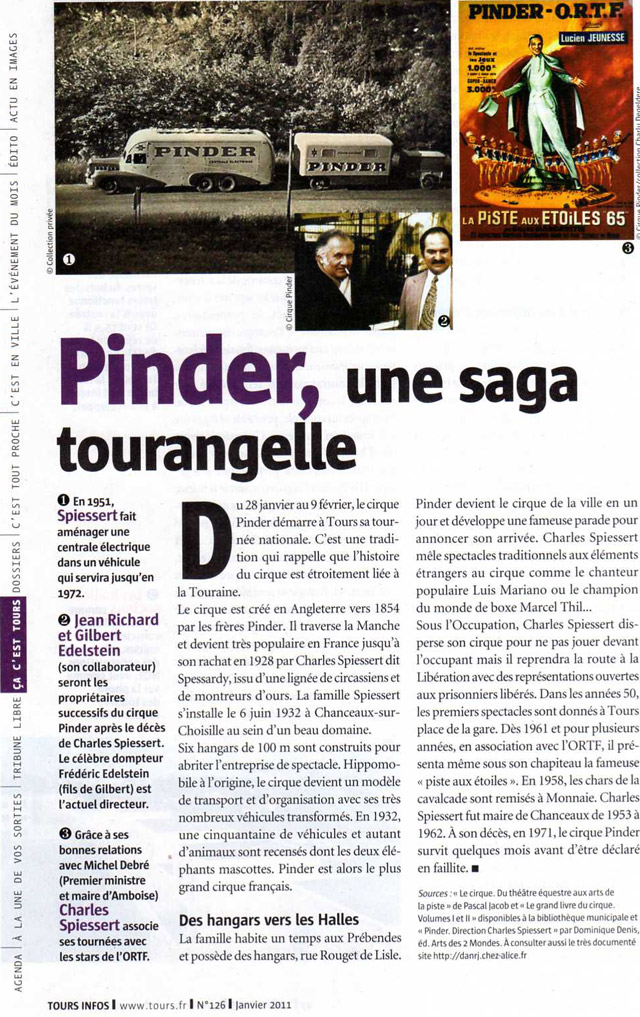 Indre-et-Loire: le Cirque Pinder à l'honneur dans le magazine Tours Infos