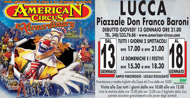Italie: l'American Circus à Lucca du 13 au 18 janvier 2011