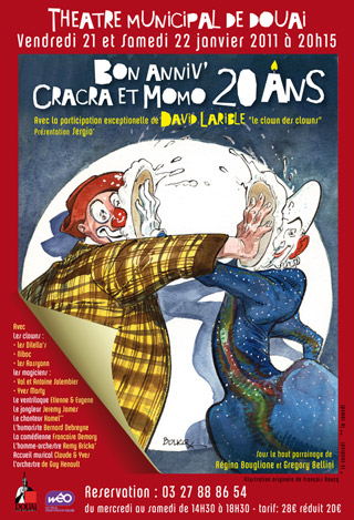 Nord: Cracra et Momo fêtent 20 ans de carrière à Douai les 21 et 22 janvier 2011