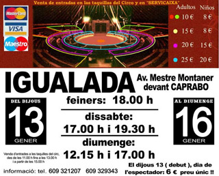Espagne: le Cirque Raluy à à Saragosse du 21 janvier au 27 février 2011