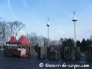 Essonne: démontage des installations du 19 Festival International du Cirque de Massy