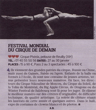 Paris: le 32 Festival Mondial du Cirque de Demain dans le Figaroscope