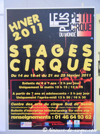 Hauts-de-Seine: stages du plus petit cirque du monde à Bagneux pendant les vacances d'hiver 2011