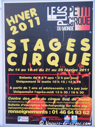 Hauts-de-Seine: stages du plus petit cirque du monde à Bagneux pendant les vacances d'hiver 2011