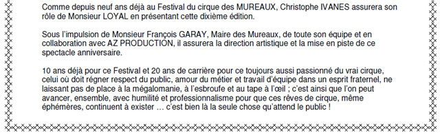 Yvelines: Christophe Ivanès au programme du 10 Festival du Cirque des Mureaux