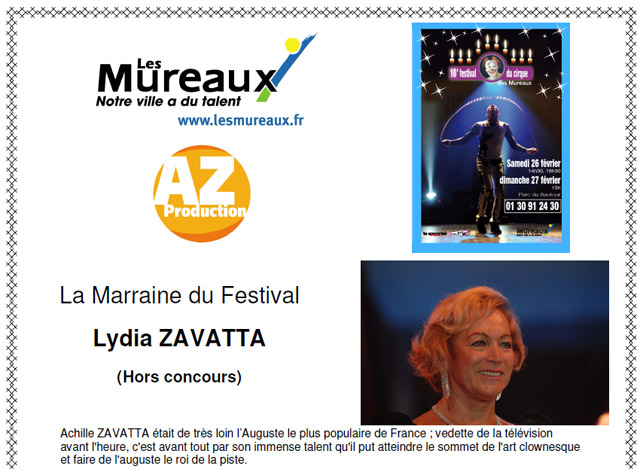Yvelines: Lydia Zavatta Marraine du 10 Festival du Cirque des Mureaux