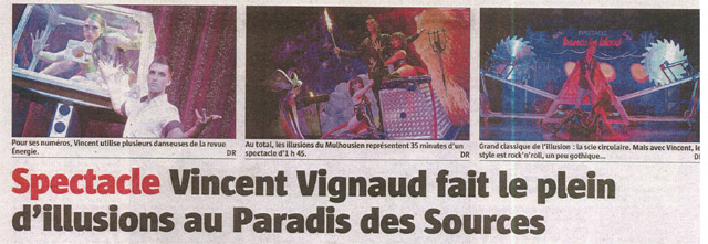 Haut-Rhin: l'illusionniste Vincent Vignaud à la une du journal l'Alsace