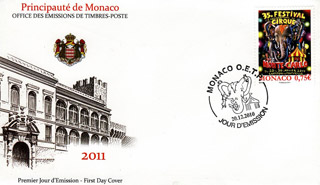 Monaco: souvenir philatélique du 35 Festival International du Cirque de Monte-Carlo