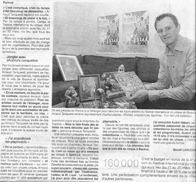 Calvados: portrait d'Arnaud Tanquerel, Président de l'Association du Festival International du Cirque de Bayeux