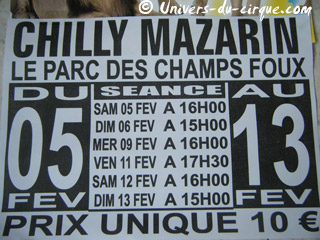 Essonne: le Cirque Muller à Chilly-Mazarin du 05 au 13 février 2011