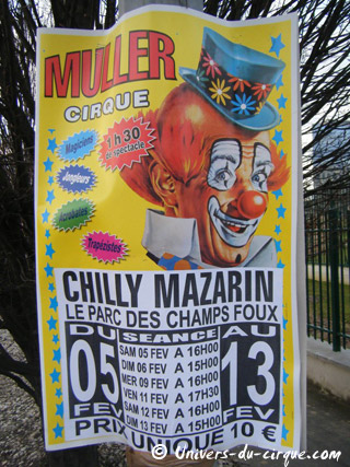 Essonne: le séjour du Cirque Muller à Chilly-Mazarin se poursuit jusqu'au 13 février 2011