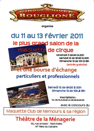 Paris: salon de la maquette de cirque et bourse d'échange au Thétre de la Ménagerie du Cirque d'Hiver Bouglione