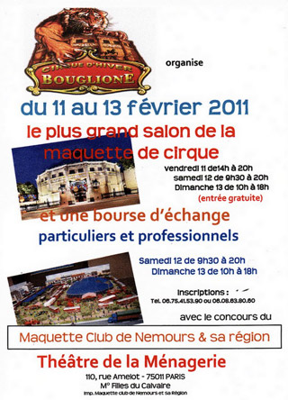 Paris: salon de la maquette de cirque et bourse d'échange au Thétre de la Ménagerie du Cirque d'Hiver Bouglione