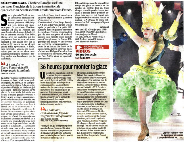 Paris: Holiday on Ice à l'honneur dans Le Parisien à l'occasion de son retour dans la capitale