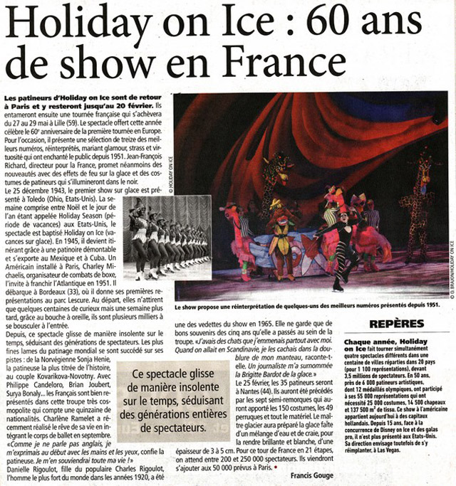 Paris: Holiday on Ice dans le quotidien Direct Matin