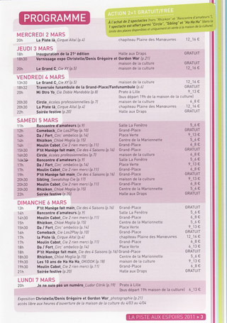 Belgique: 21 édition du festival de la Piste aux Espoirs à Tournai du 02 au 07 mars 2011