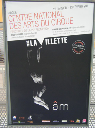Paris: les représentations du Centre National des Arts du Cirque se poursuivent au Parc de la Villette jusqu'au 13 février 2011