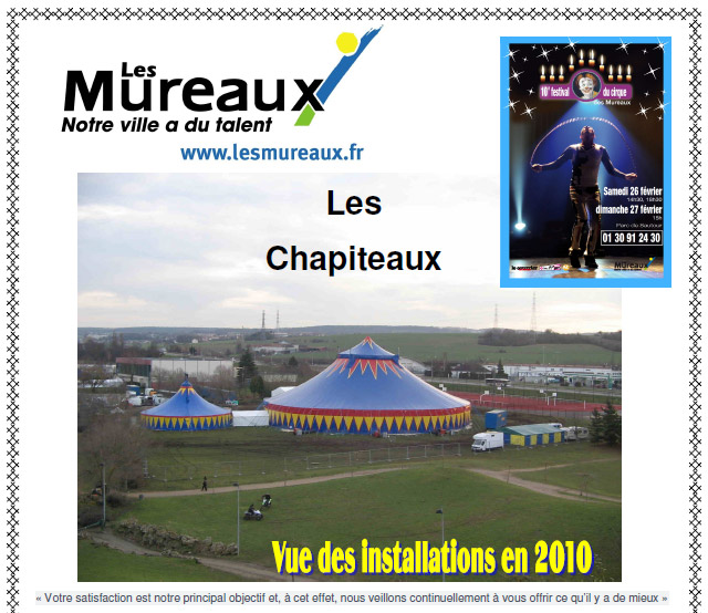 Yvelines: les installations du 10 Festival du Cirque des Mureaux