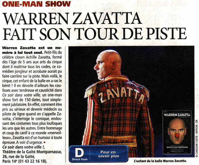 Paris: Warren Zavatta dans le quotidien Direct Matin