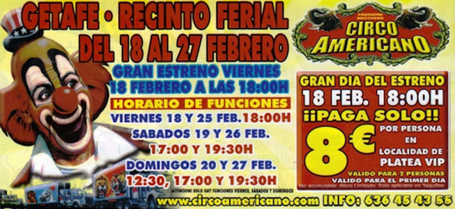 Espagne: le Circo Americano à Getafe du 18 au 27 février 2011