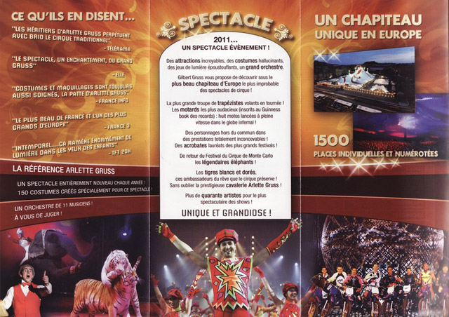 Seine-Maritime: le dépliant publicitaire du Cirque Arlette Gruss à Rouen