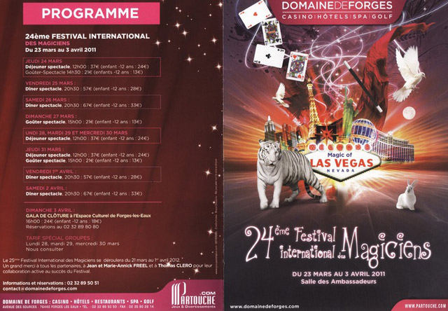 Seine-Maritime: 24° Festival International des Magiciens à Forges-les-Eaux lu 23 mars au 03 avril 2011