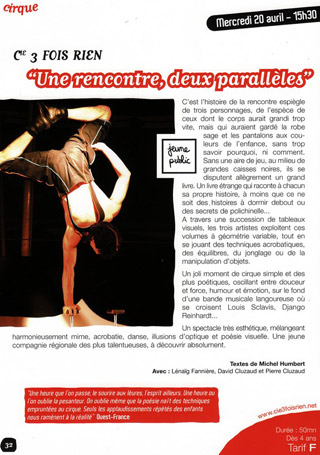 Loire-Atlantique: la Compagnie 3 Fois Rien à Pornichet le 20 avril 2011