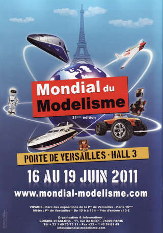 Paris: 31° édition du Mondial du Modélisme à la Porte de Versailles du 16 au 19 juin 2011