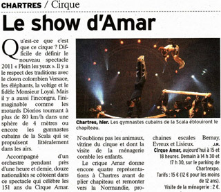 Eure-et-Loir: le Cirque Amar dans l'Echo Républicain