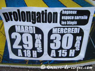 Hauts-de-Seine: prolongation du Cirque Melvin à Bagneux jusqu'au 30 mars 2011