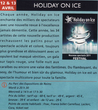 Marne: Holiday On Ice au parc des Expositions de Reims les 12 et 13 avril 2011