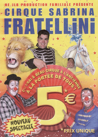 Le flyer publicitaire 2011 du Cirque Sabrina Fratellini