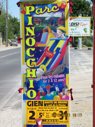 Loiret: le Parc de Pinocchio à Gien du 02 au 31 juillet 2011
