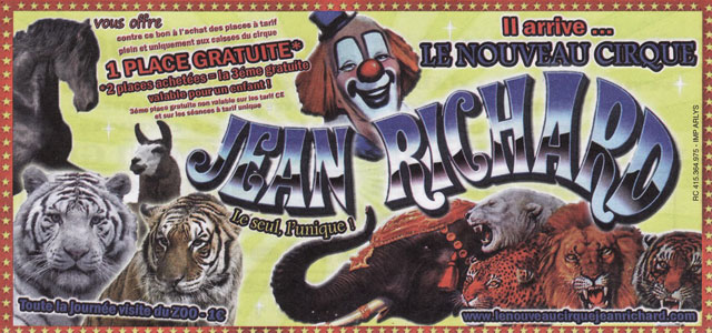 Le flyer 2011 du Nouveau Cirque Jean Richard