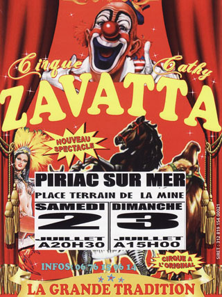 Loire-Atlantique: les flyers publicitaires 2011 du Cirque Cathy Zavatta
