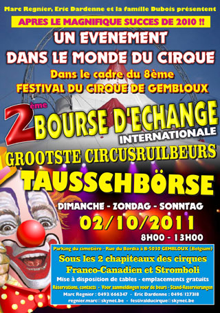 Belgique: bourse d'échange au 8 Festival du Cirque de Gembloux