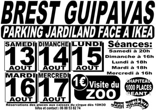 Finistère: le Nouveau Cirque Jean Richard à Brest du 13 au 17 août 2011