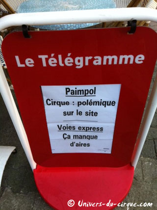 Côtes-d'Armor: le Cirque Amar a fait entendre sa voix auprès de la municipalité de Paimpol