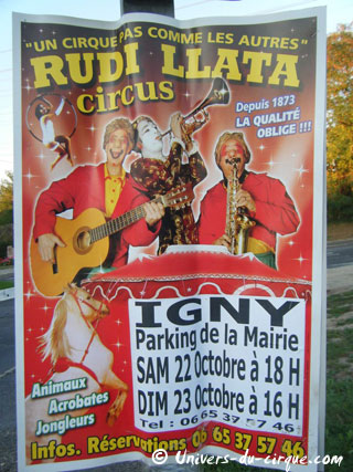 Essonne: le Rudi Llata Circus à Igny les 22 et 23 octobre 2011