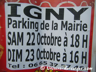 Essonne: le Rudi Llata Circus à Igny les 22 et 23 octobre 2011
