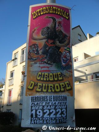 Essonne: l'International Cirque d'Europe à Verrières-le-Buisson du 19 au 23 octobre 2011