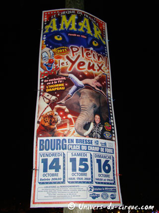 Ain: le Cirque Amar à Bourg-en-Bresse du 14 au 16 octobre 2011