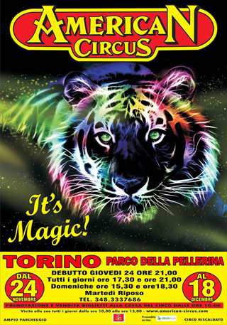 Italie: début de la nouvelle tournée de l'American Circus Togni le 04 novembre prochain