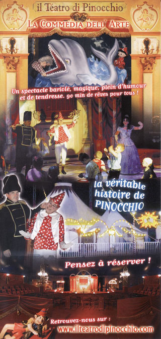 Yvelines: le flyer publicitaire 2011 du Teatro di Pinocchio au Vésinet