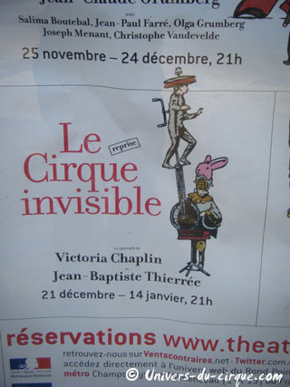 Paris: le Cirque Invisible au Thétre du Rond-Point du 21 décembre 2011 au 14 janvier 2012