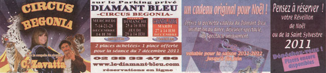Loiret: Circus Begonia à Barville-en-Gtinais du 07 au 29 décembre 2011