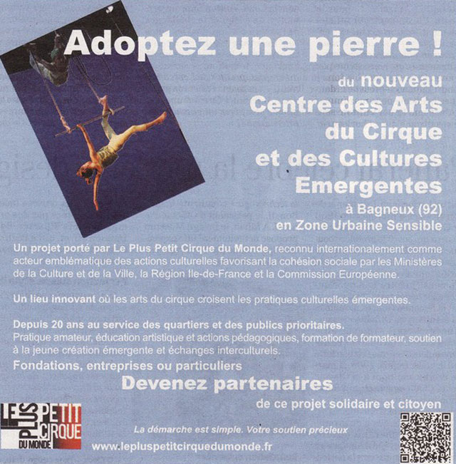 Hauts-de-Seine: souscription au profit du plus petit cirque du monde
