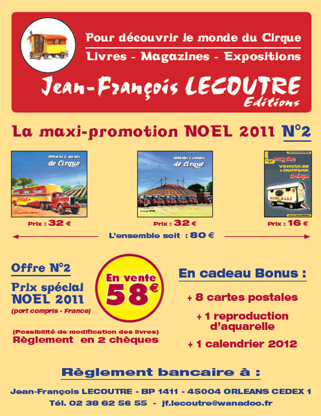 Offre spéciale Nol des Editions Jean-François Lecoutre